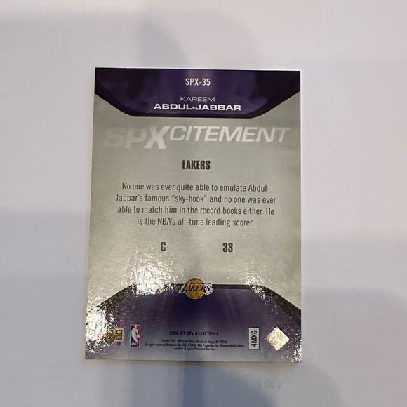 SPXcitement Trading Card - Purple and Gold of Kareem Abdul-jabbar mint co - Picture 3 of 3